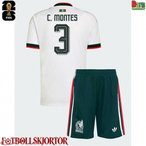 Mexiko Cesar Montes #3 Borta Kläder Barn VM 2026 Kortärmad (+ Korta byxor)